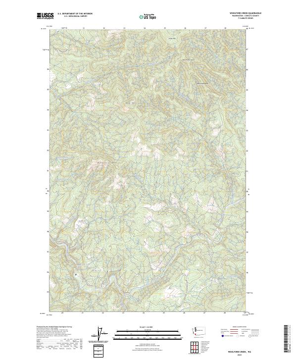 US Topo 7.5-minute map for Woolford Creek WA