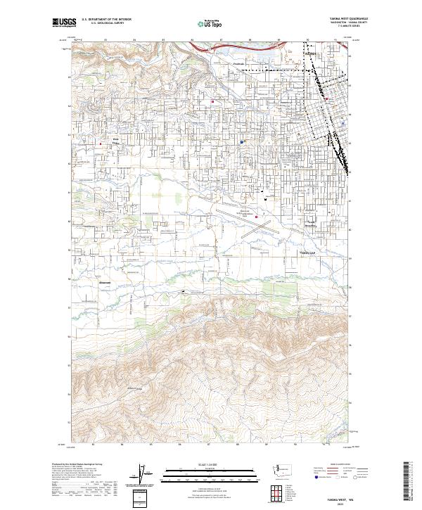 US Topo 7.5-minute map for Yakima West WA