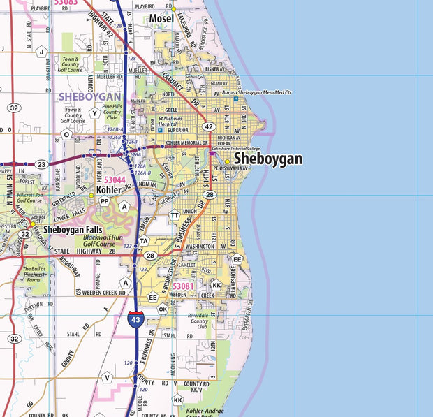 Milwaukee Metro Area Wall Map