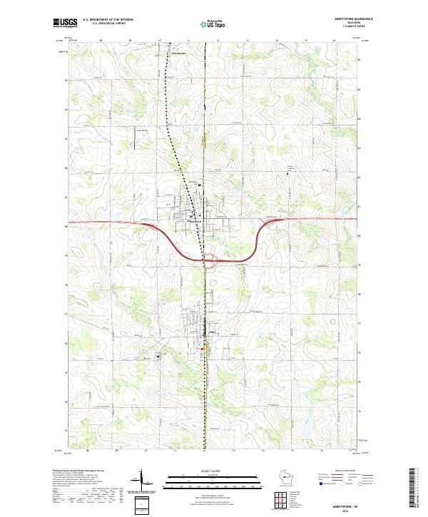 US Topo 7.5-minute map for Abbotsford WI