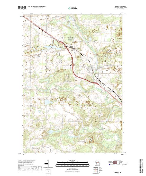 US Topo 7.5-minute map for Amherst WI