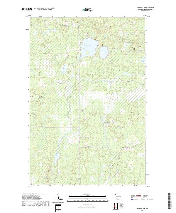 US Topo 7.5-minute map for Amnicon Lake WI