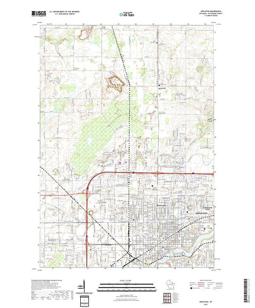 US Topo 7.5-minute map for Appleton WI – American Map Store