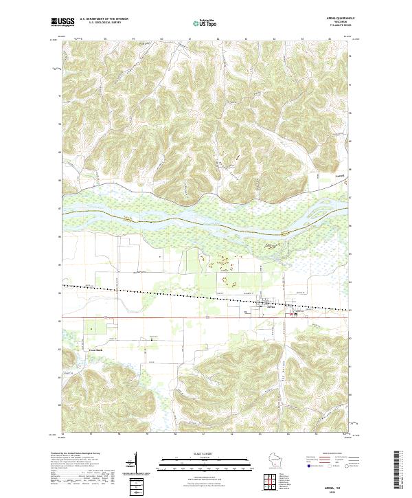 US Topo 7.5-minute map for Arena WI