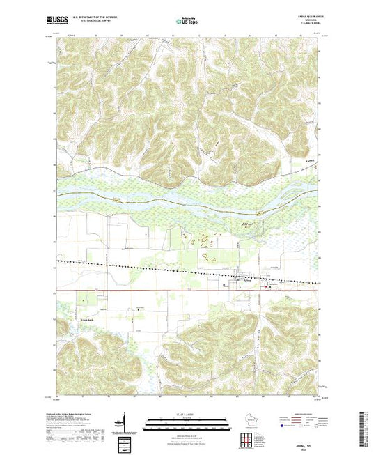 US Topo 7.5-minute map for Arena WI – American Map Store