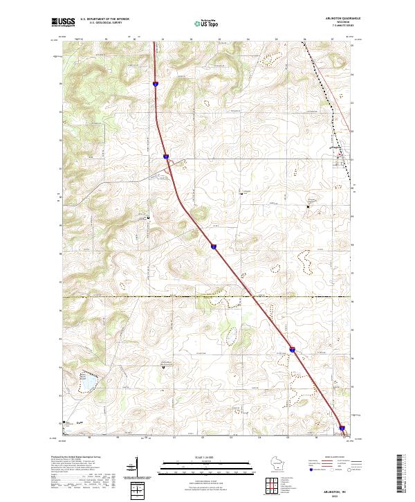 US Topo 7.5-minute map for Arlington WI