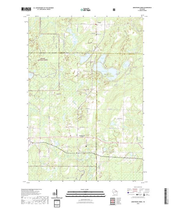 US Topo 7.5-minute map for Armstrong Creek WI