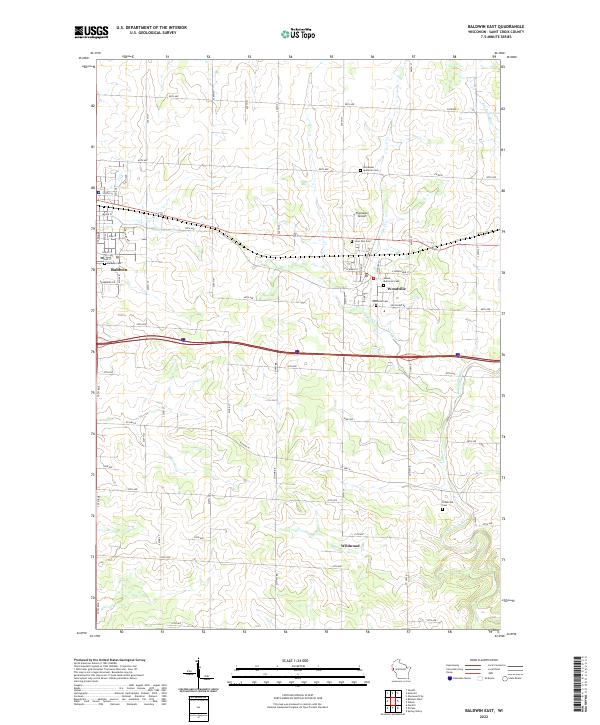 US Topo 7.5-minute map for Baldwin East WI
