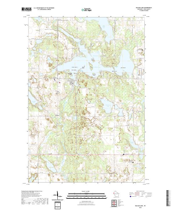 US Topo 7.5-minute map for Balsam Lake WI