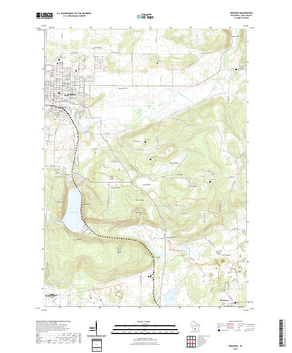 US Topo 7.5-minute map for Baraboo WI