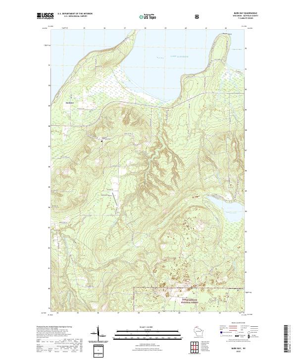 US Topo 7.5-minute map for Bark Bay WI