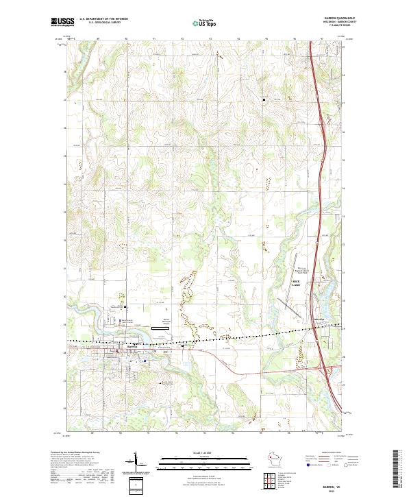 US Topo 7.5-minute map for Barron WI
