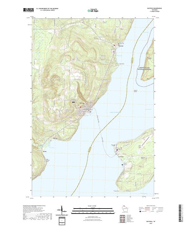 US Topo 7.5-minute map for Bayfield WI