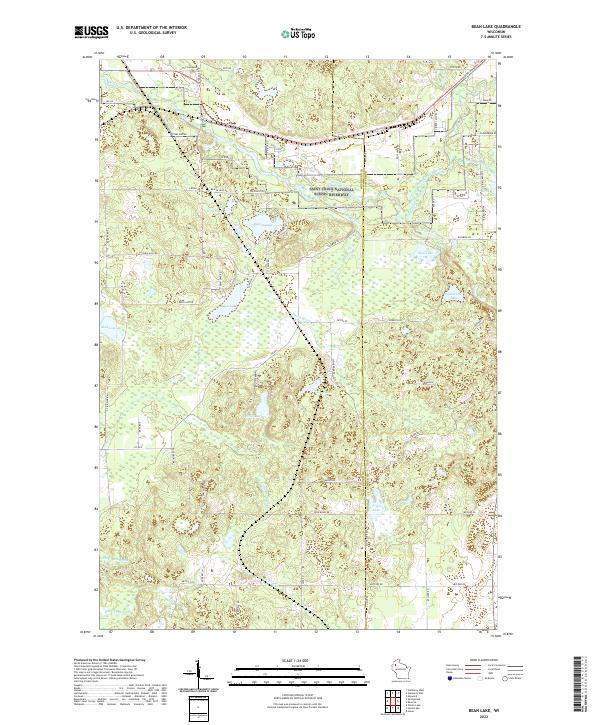 US Topo 7.5-minute map for Bean Lake WI