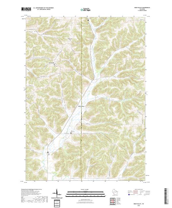 US Topo 7.5-minute map for Bear Valley WI