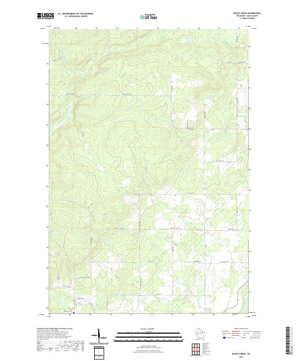 US Topo 7.5-minute map for Becky Creek WI