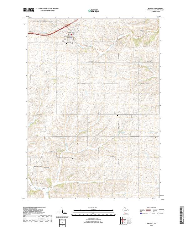 US Topo 7.5-minute map for Belmont WI
