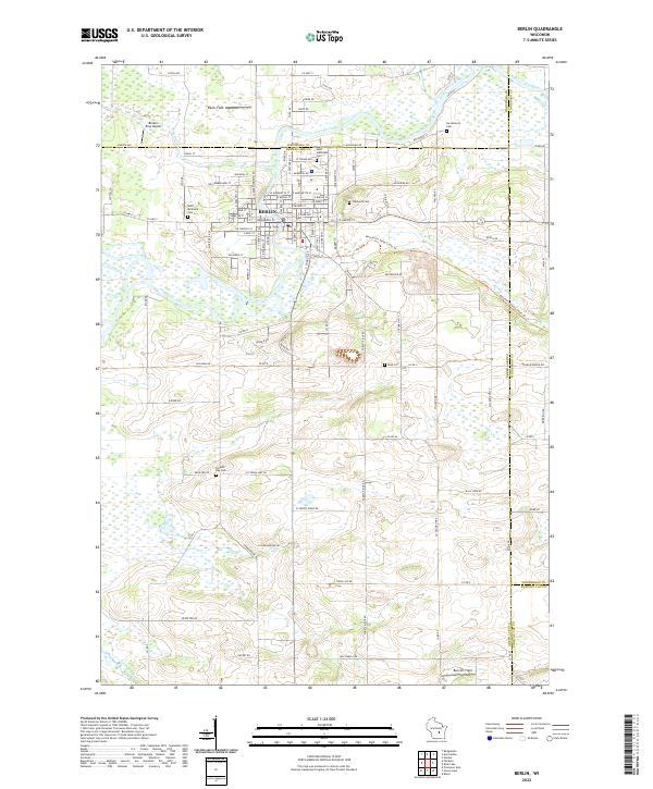 US Topo 7.5-minute map for Berlin WI