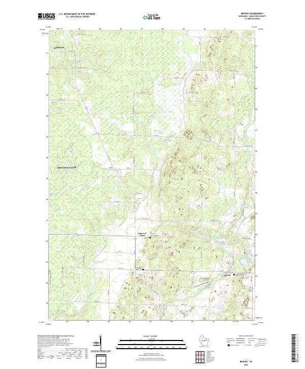 US Topo 7.5-minute map for Bevent WI
