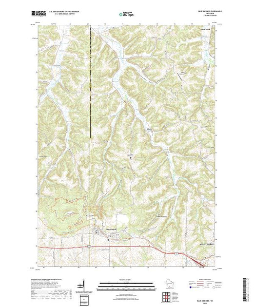 US Topo 7.5-minute map for Blue Mounds WI – American Map Store