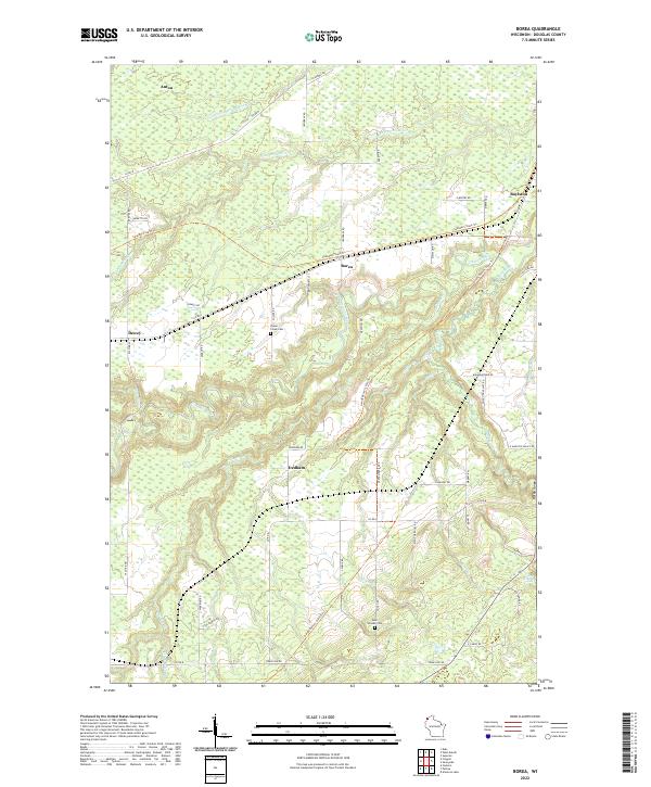 US Topo 7.5-minute map for Borea WI