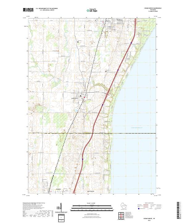 US Topo 7.5-minute map for Cedar Grove WI