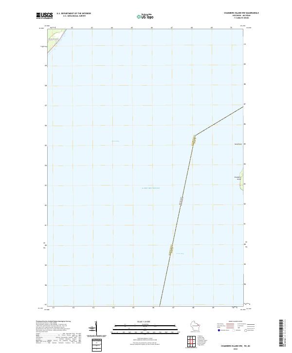 US Topo 7.5-minute map for Chambers Island NW WIMI