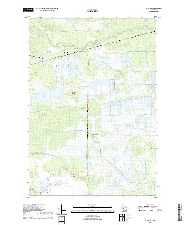 US Topo 7.5-minute map for City Point WI – American Map Store