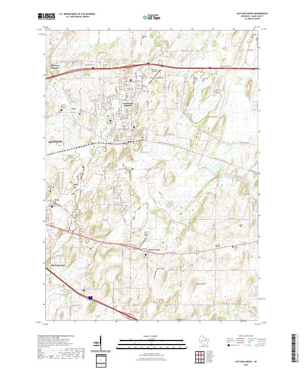 US Topo 7.5-minute map for Cottage Grove WI