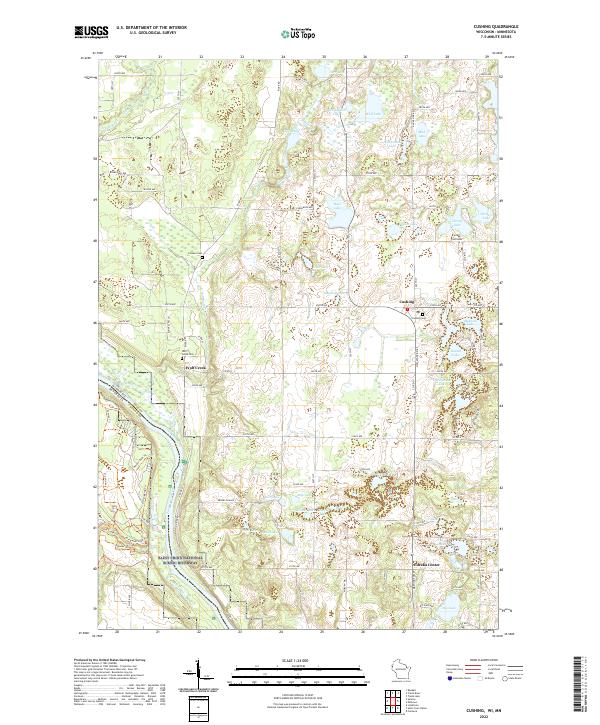US Topo 7.5-minute map for Cushing WIMN – American Map Store