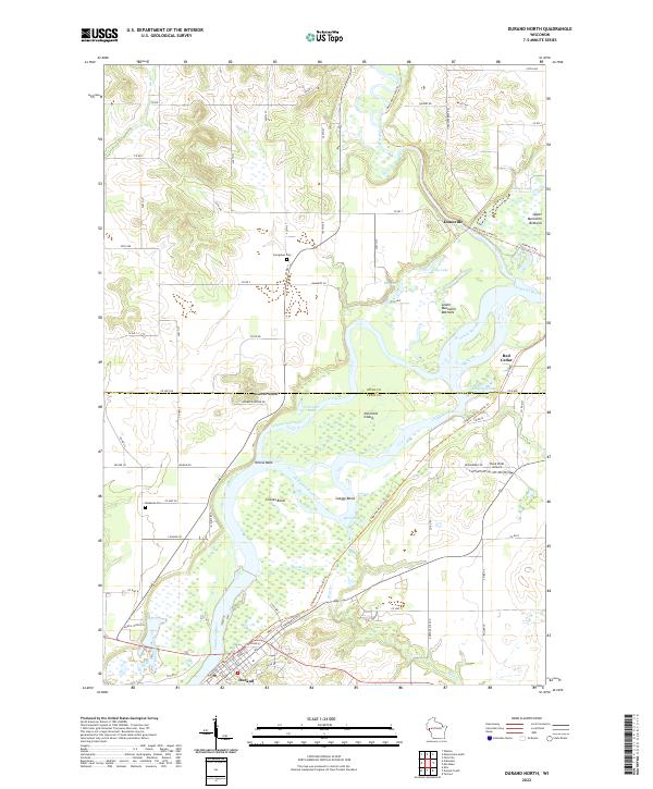 US Topo 7.5-minute map for Durand North WI