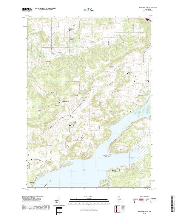 US Topo 7.5-minute map for Durwards Glen WI