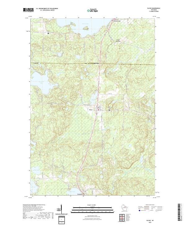 US Topo 7.5-minute map for Elcho WI