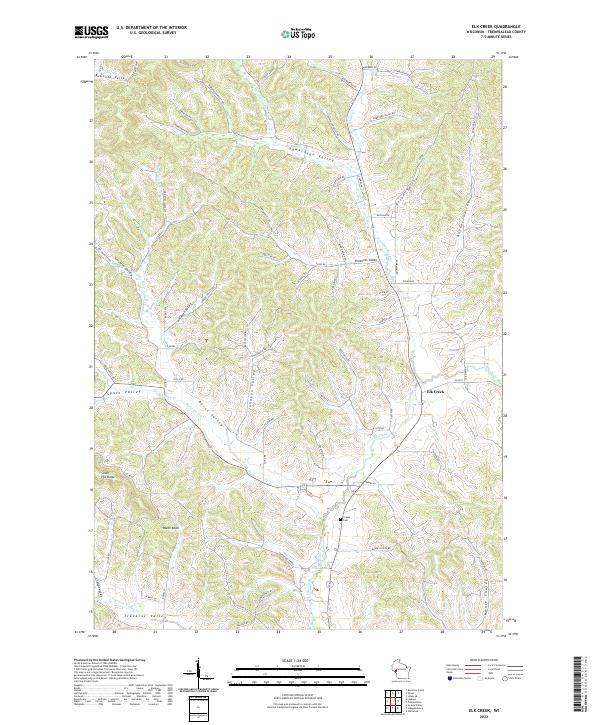 US Topo 7.5-minute map for Elk Creek WI