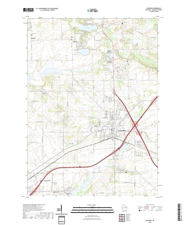 US Topo 7.5-minute map for Elkhorn WI