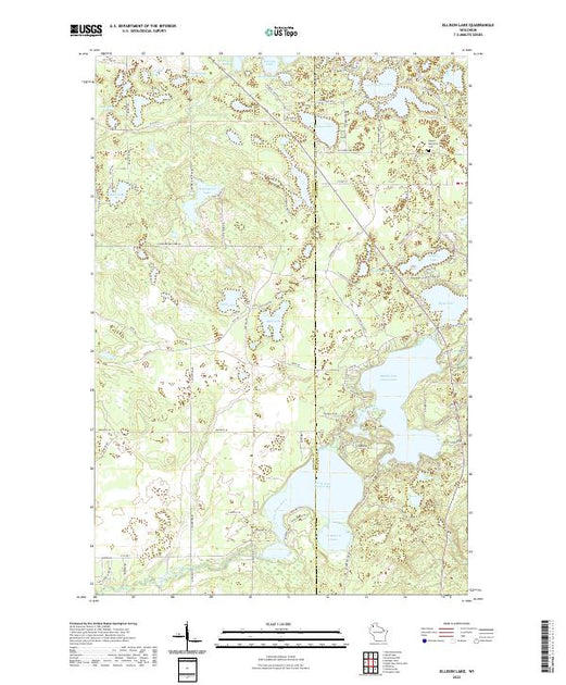 US Topo 7.5-minute map for Ellison Lake WI – American Map Store