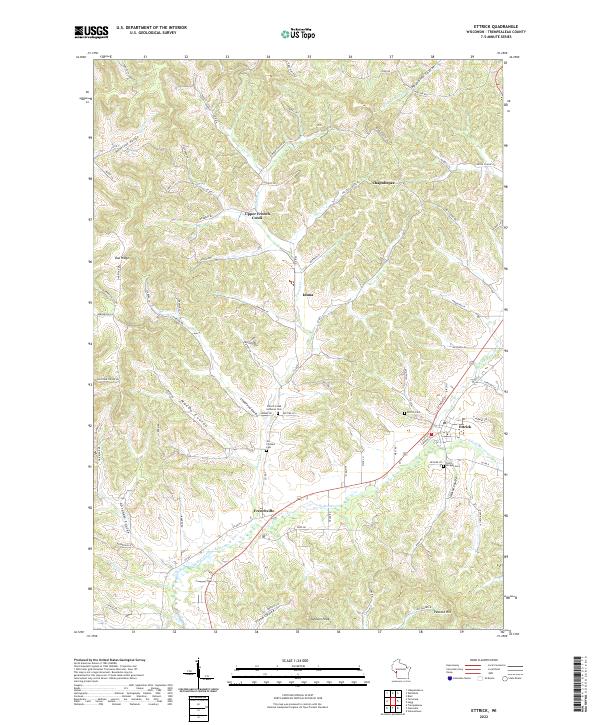 US Topo 7.5-minute map for Ettrick WI