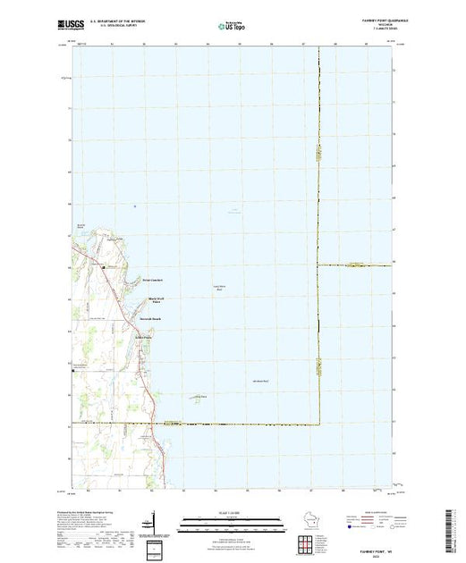 US Topo 7.5-minute map for Fahrney Point WI – American Map Store