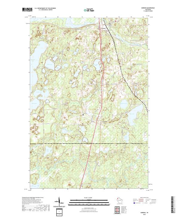 US Topo 7.5-minute map for Gordon WI