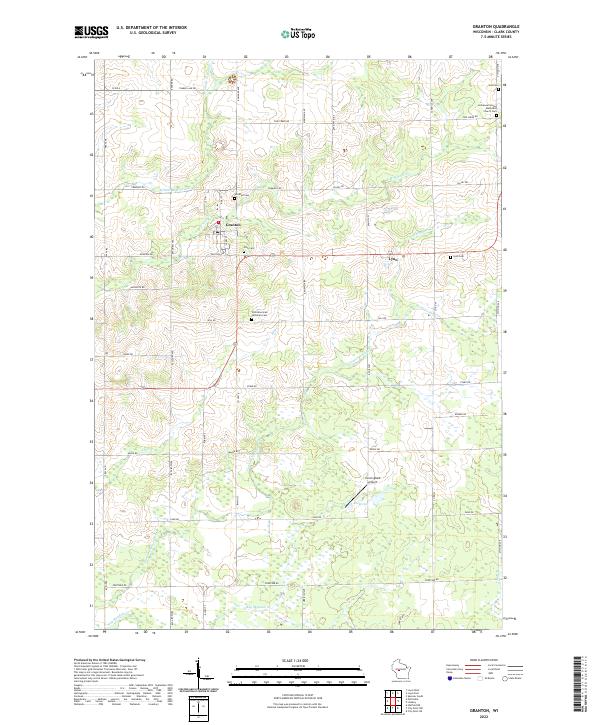US Topo 7.5-minute map for Granton WI