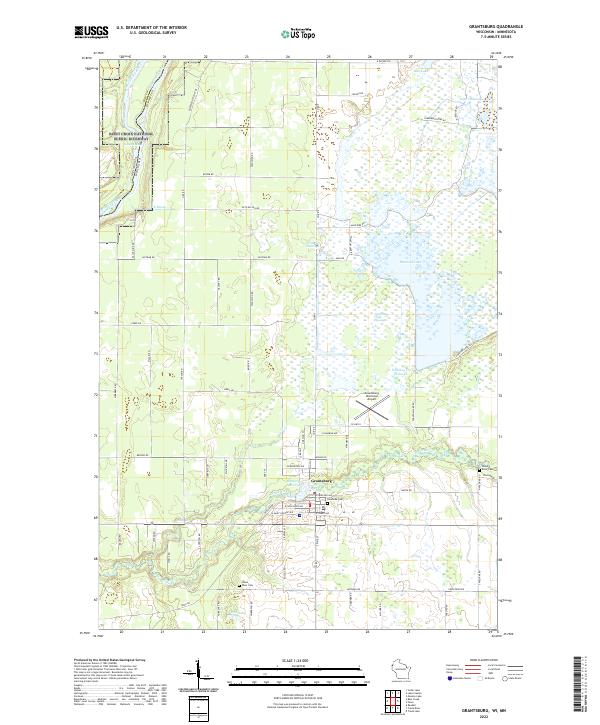 US Topo 7.5-minute map for Grantsburg WIMN