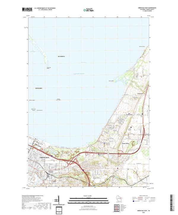 US Topo 7.5-minute map for Green Bay East WI