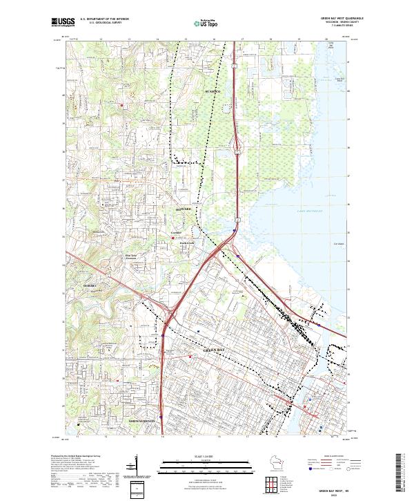 US Topo 7.5-minute map for Green Bay West WI