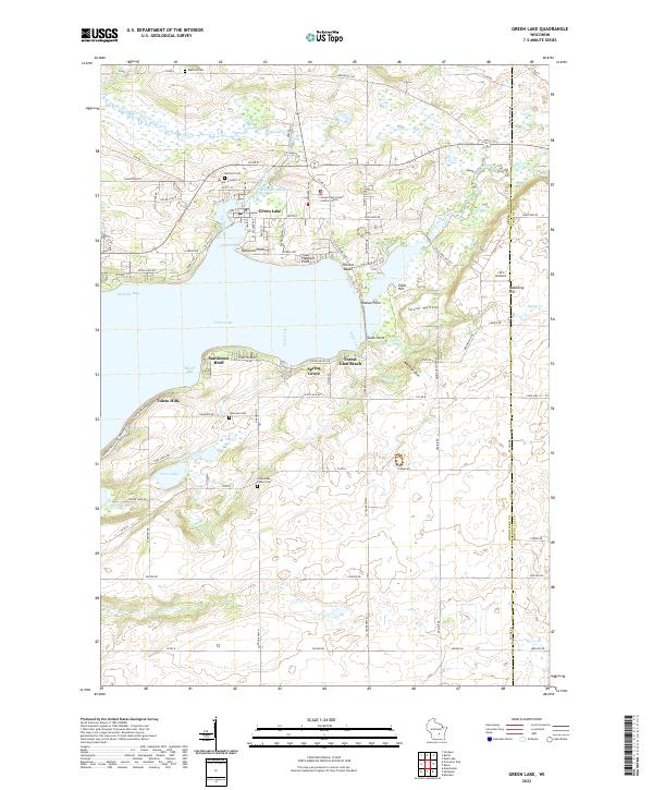 US Topo 7.5-minute map for Green Lake WI