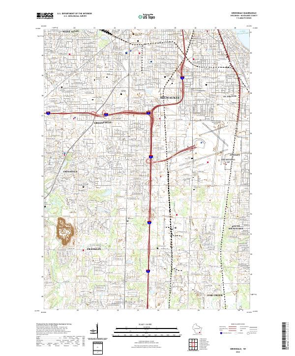 US Topo 7.5-minute map for Greendale WI