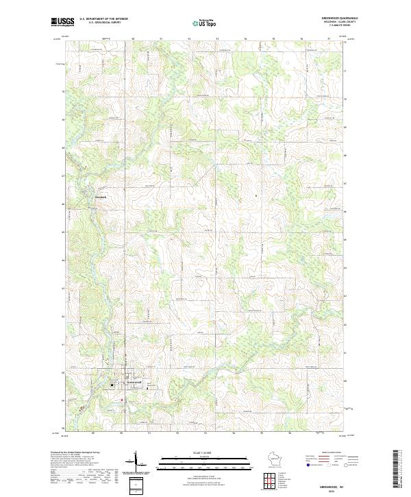 US Topo 7.5-minute map for Greenwood WI