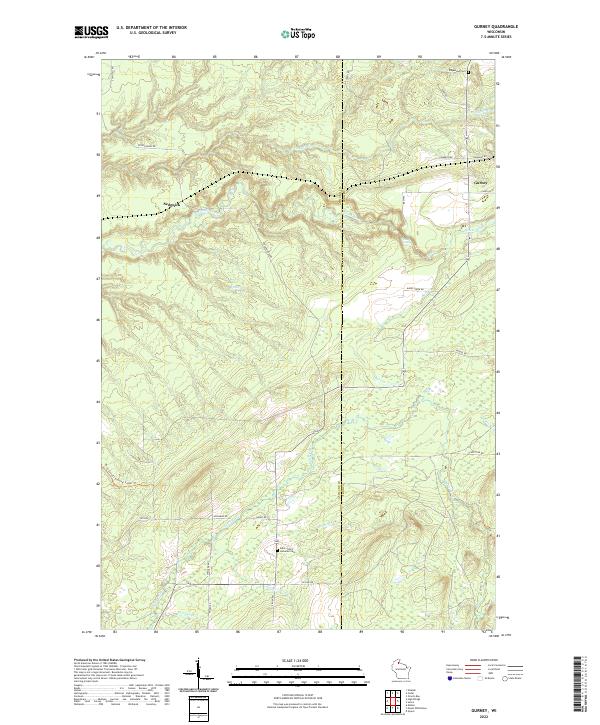 US Topo 7.5-minute map for Gurney WI