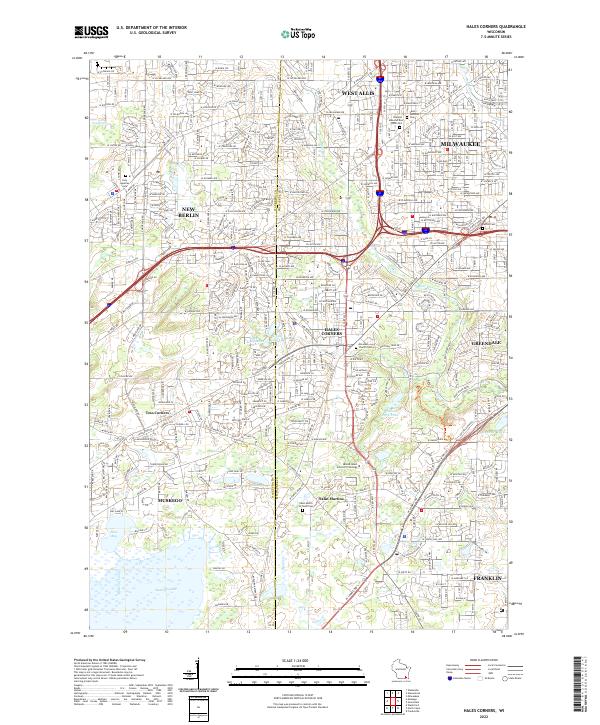 US Topo 7.5-minute map for Hales Corners WI