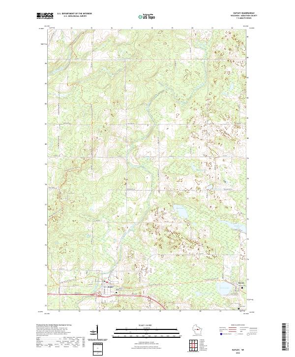US Topo 7.5-minute map for Hatley WI – American Map Store
