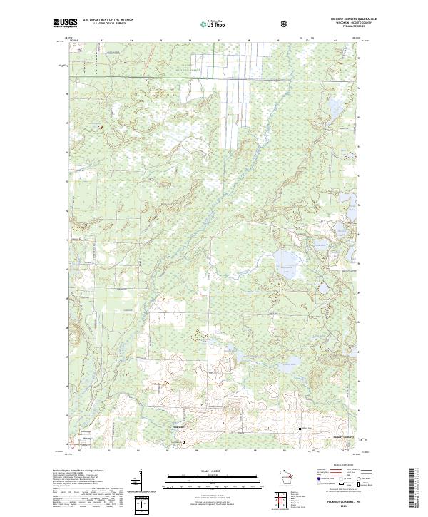US Topo 7.5-minute map for Hickory Corners WI